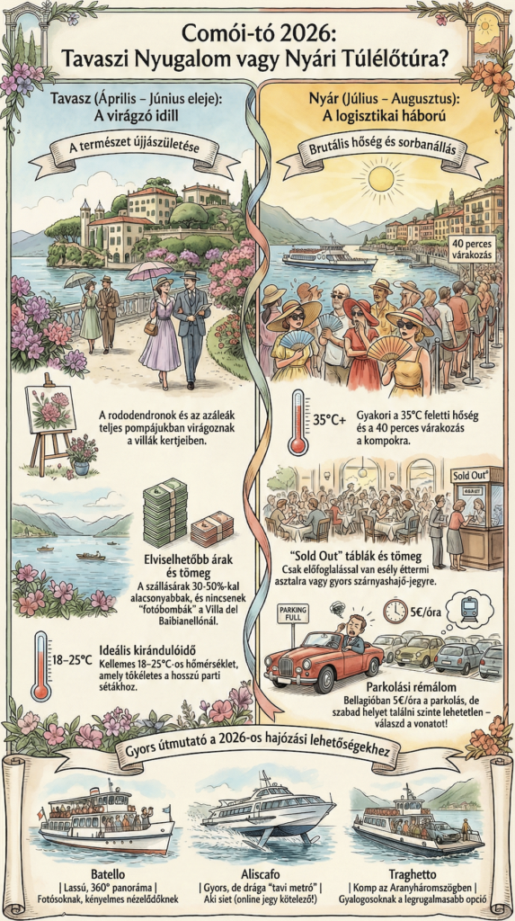 Comói-tó infografika - Mikor utazzunk a Comói-tóhoz?